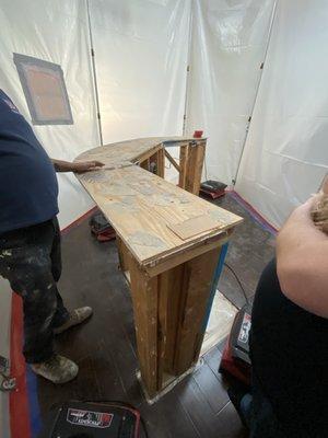 Kitchen Island taken apart