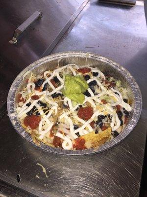 Pork Nachos with guacamole