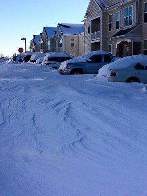 Don't expect to leave your apartment the day after a snow storm! One pick up truck expected to plow two large communities.