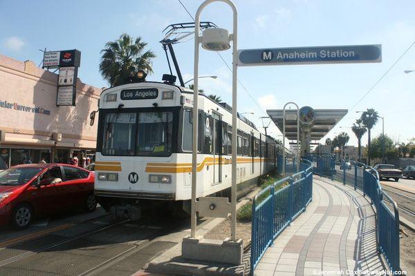 Nippon Sharyo P865 departing Anaheim St. Station