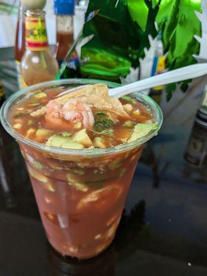 Campechana ceviche and shrimp