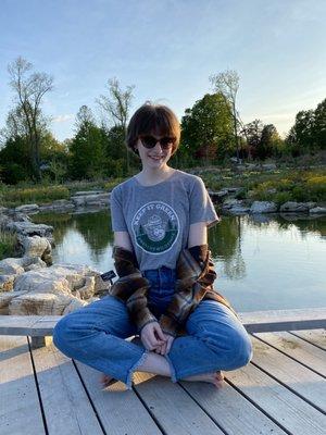 Me with my new haircut on a bridge