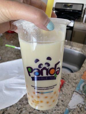 Mango Milk Tea with popping boba