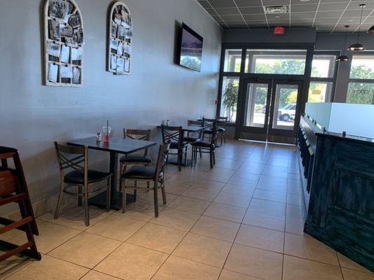 Seating inside the restaurant