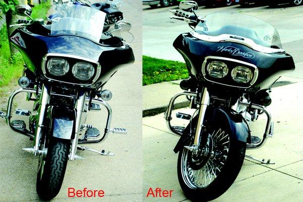 Customer purchased 2001 Road Glide and we helped with customizing it.