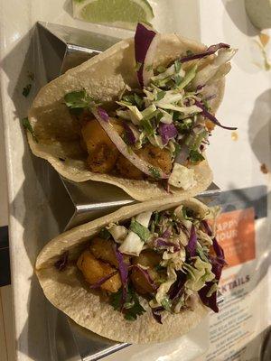 Blackened shrimp tacos - corn tortillas