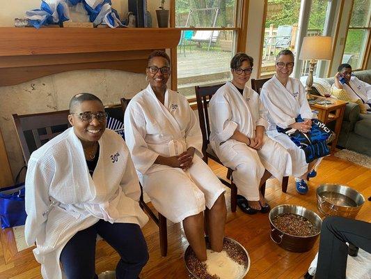 Girls getaway weekend with signature foot soak followed by a hot stone massage