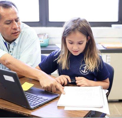 Our curriculum is guided by the Common Core and Archdiocesan standards, and supplemented by enrichment courses and integration of technology