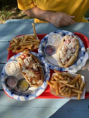 Large Lobster Roll, potato salad with fries