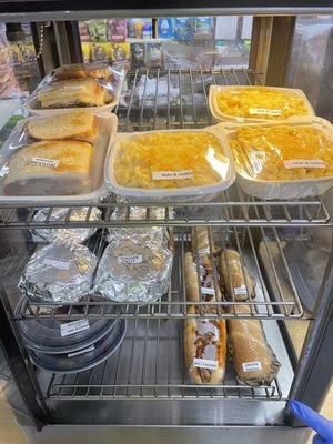 Assortment of house prepared hot grab-and-go foods