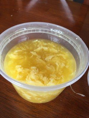 Egg drop soup - a good sized portion but thin and something fishy about the aftertaste.  Blechhh