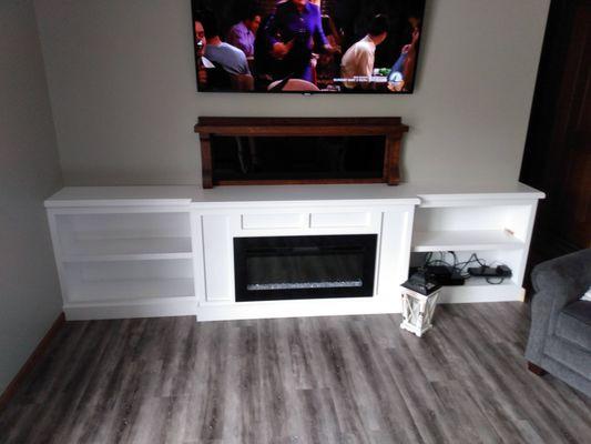 custom fireplace entertainment center.