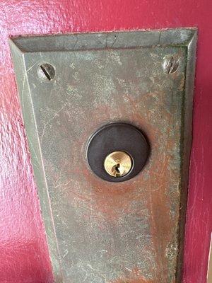 New cylinder on a 115-year-old lock and latch.