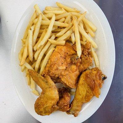 Chicken with fries