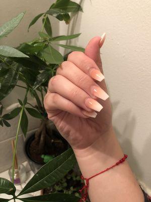 Ombré coffin nails