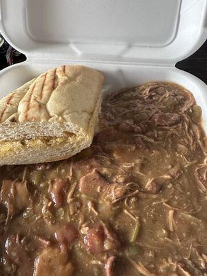 Gumbo and garlic bread