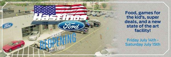 " Come visit the all new Hastings Ford "