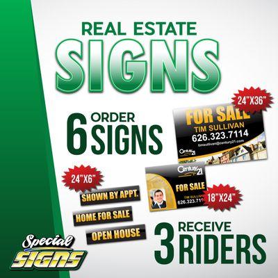 Real Estate Signs and Riders FOR SALE