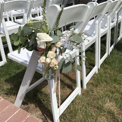 White resin chairs