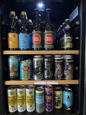 Beer fridge stocked with Great Notion, Russian River and more.