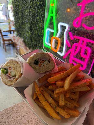 Ham banh mi, cilantro fries