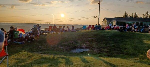 Anxiously awaiting sunset and the  fireworks to begin.