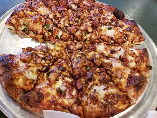 BBQ Chicken Pizza (w/ cashews).