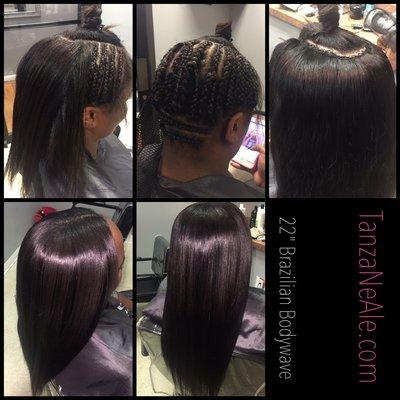 Sew in with leave out using Shear Luxury Tresses Virgin Hair