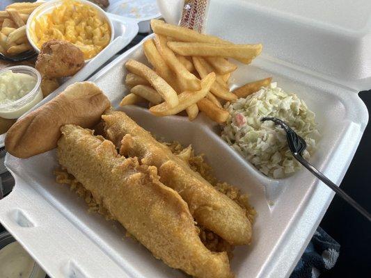 2 Pc Fish Dinner - comes w/ 2 sides + bread