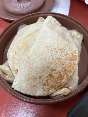 Home made tortillas are served on the weekend. Look at those beauties.