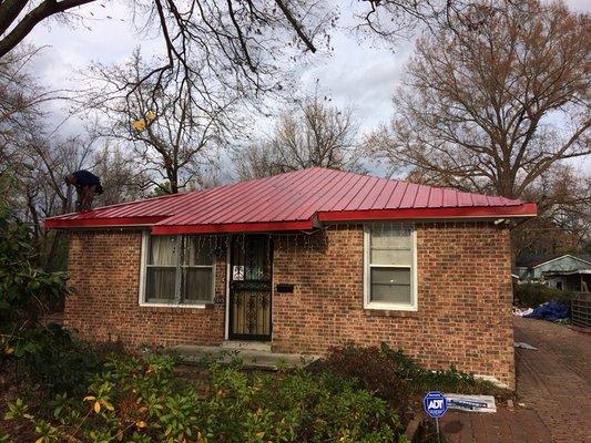 Max Rib Metal Roof. Color bright red.