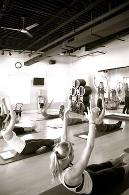 Pilates class at beautiful Pilates in East studio in Gaslight Village