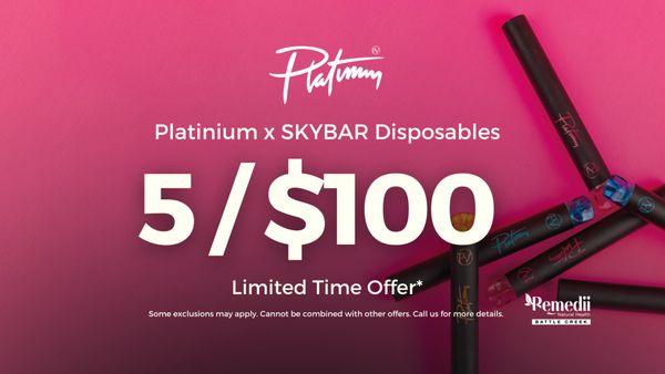 Remedii Battle Creek - 5 for $100 Platinum x SKYBAR Disposables sales