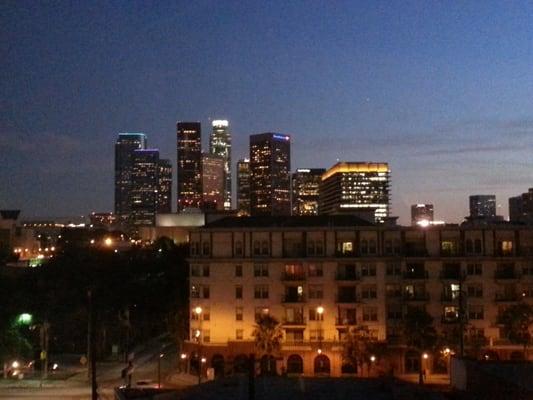 DTLA Skyline view inside an apartment