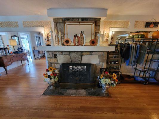 One of the lounge areas in the main lodge.