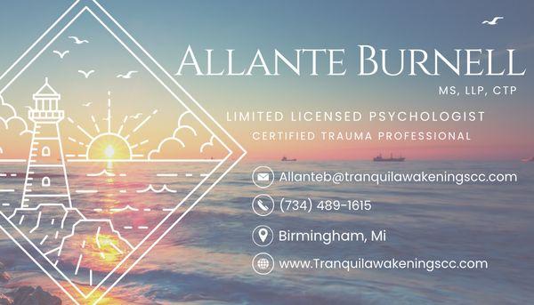 Allanté Burnell's Business Card