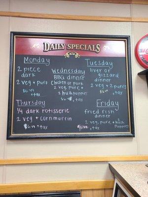 Monday - Friday Daily Specials