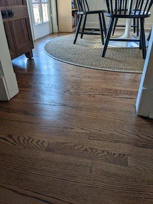 Seamless transition from new floor (top) transitioning into old floor (bottom)