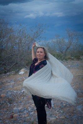 Connecting with storm energy in the desert.