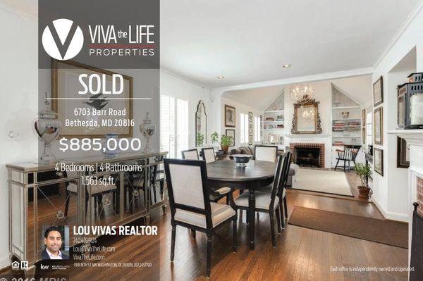 Luxury home sold in Bethesda, Maryland.