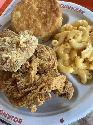 2 Piece  Dinner  (breast And Wing) with Mac & Cheese.