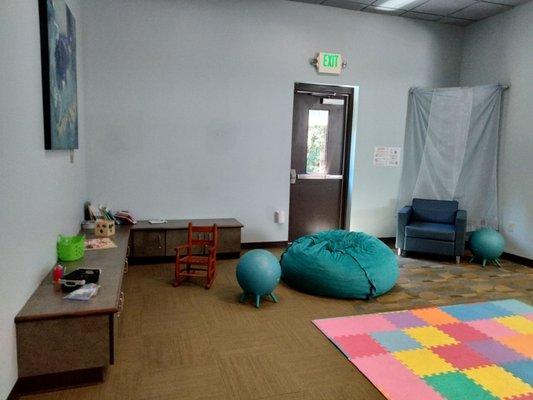 Sensory play room for children, great for quiet play and reading!