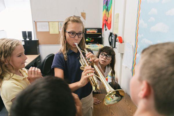 Students love learning music.