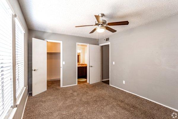 Bedroom area at Westwood Park apartments in Norman, Oklahoma.