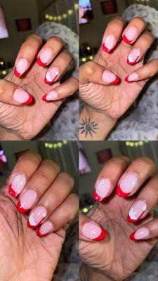 Red French tip + Christmas Patterns