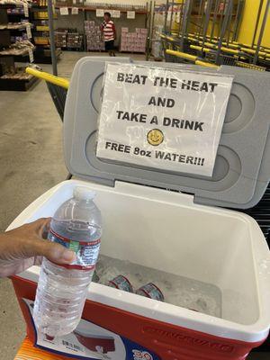 It was hot out and they were giving free water at the door. The store is retro - even in hospitality!