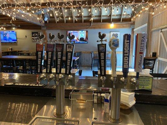 Beer on tap: Moeller Brew  Barn, Blue moon, Bud Light, Mich ULTRA