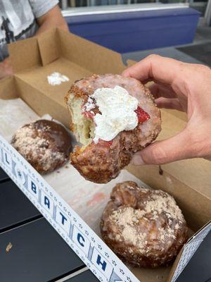 Strawberry shortcake doughnut