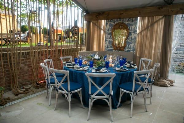 Whitewashed vineyard chairs