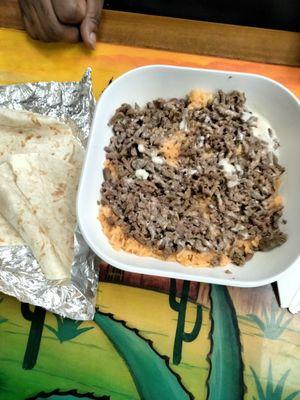 Steak burrito bowl